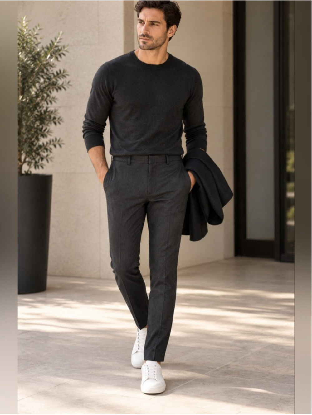 Zara Men’s Slim Fit Charcoal Dress Pants Waist 36
